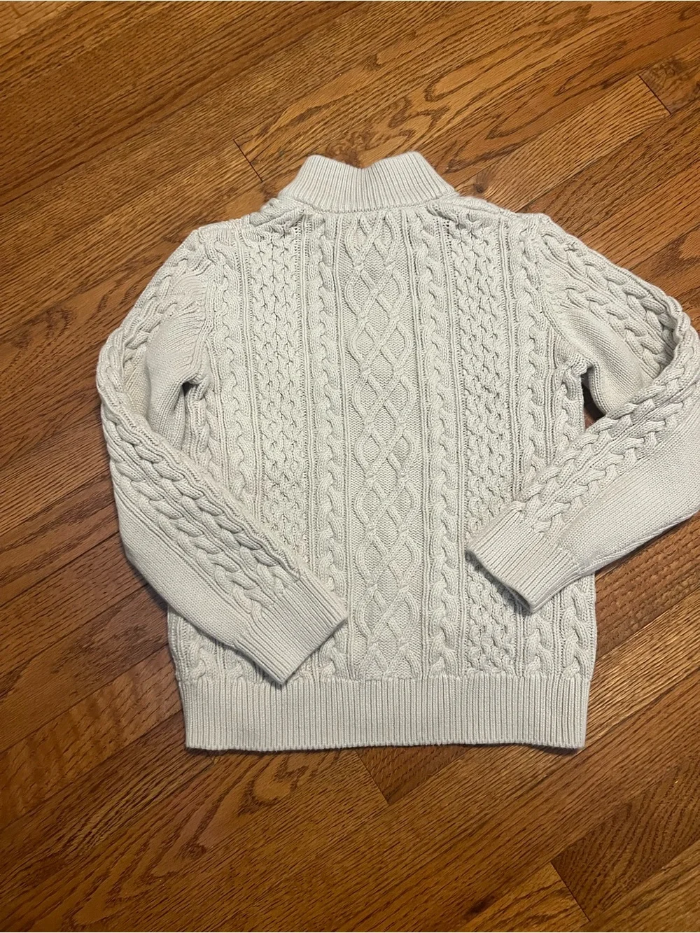Gap Kids Cable-Knit Mockneck Sweater,Sz 12 (XL) Beige Button-Up Pullover Sweater